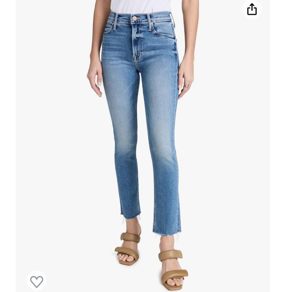 Nwt MOTHER Women's Mid Rise Dazzler Ankle Fray Jeans sz 26